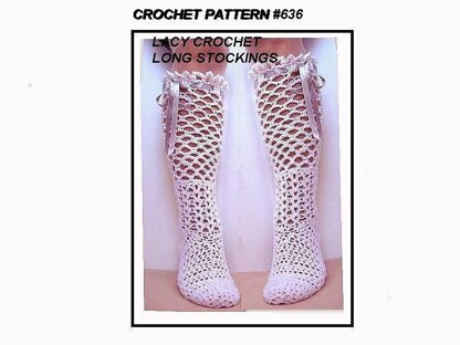 636 LACY FISH-NET CROCHET STOCKINGS