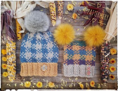 Glass Corn bulky plaid hats