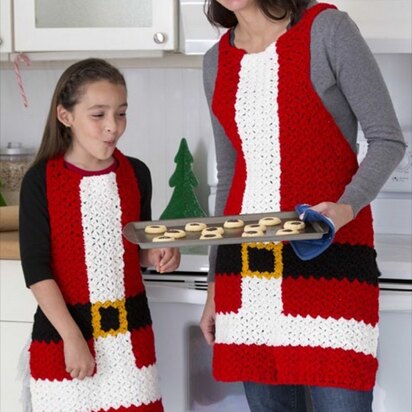 Santa's Aprons in Red Heart Super Saver Economy Solids - LW3191