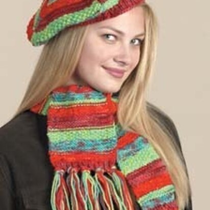 Knit Kool-Aid Dyed Hat & Scarf in Lion Brand Fishermen's Wool - 20318AD