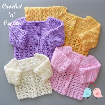 Cluster and Lace Baby Cardigan