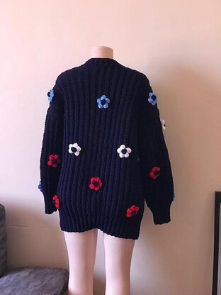 Puff flower cardigan