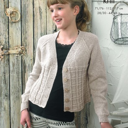 Cropped Raglan Cardigans in King Cole Authentic DK - 4125 - Downloadable PDF