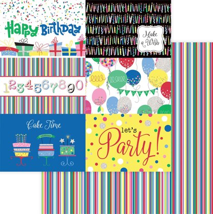 Photoplay Paper Confetti Double-Sided Cardstock 12"X12" 25/Pkg - Happy Birthday