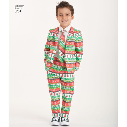 Simplicity 8764 Boys Suit and Ties - Paper Pattern, Size A (3-4-5-6-7-8)