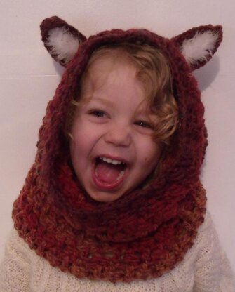 Foxy Fox Snood Hood with Ears