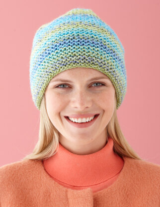 Caramel Swirl Hat in Lion Brand Tweed Stripes - L0470B
