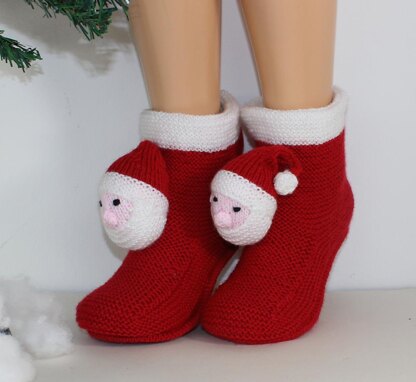 Mens Santa Head Christmas Slippers