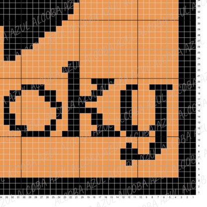 C2C Crochet Pattern Halloween Pumpkin Face Throw Orange Blanket Spooky