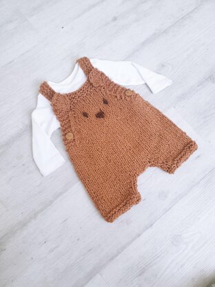 Baby Bear Chunky Shortie Dungarees 0-2 yrs