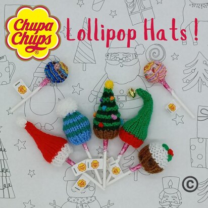 PDF Christmas Lollipop Hat Topper Knitting Pattern Chupa-Chup Sweeties Stocking Filler