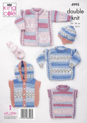 Coat, Hat, Sweater, Tabard and Gilet in King Cole DK - 4995 - Downloadable PDF