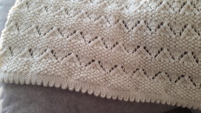 Moss Stitch and Lace Blanket
