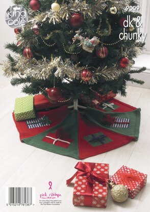 Rudolph Draught Excluder, Christmas Tree Skirt and Snowman Toy in King Cole Chunky & DK - 9009 - Downloadable PDF