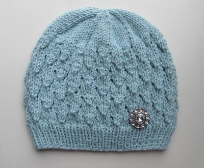 Blue Lacy Seamless Hat for a Lady