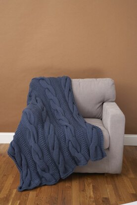 Cable Comfort Throw Lion Brand Wool-Ease Thick & Quick - 70071AD