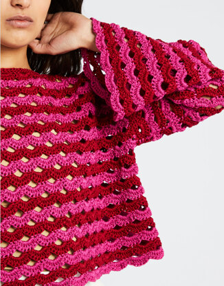 Armada Sweater in Wool and the Gang Tina Tape Yarn - Leaflet