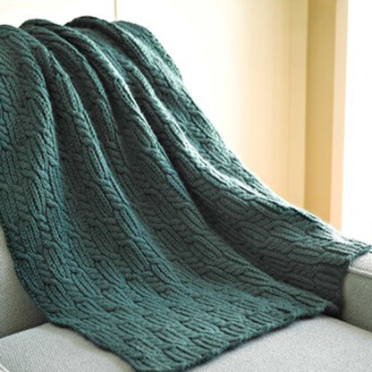 285 Soft Cables Afghan - Blanket Knitting Pattern for Men and Women in Valley Yarns Amherst