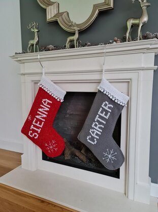 Personalised Bobble Name Christmas Stocking