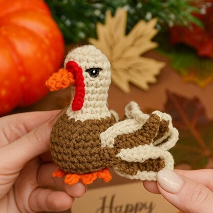 Crochet Turkey Amigurumi Pattern PDF: Thanksgiving Crochet Pattern, Easy Ornament Tutorial