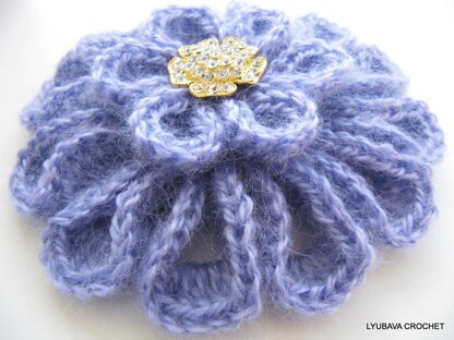 Mohair Brooch Unique Large Flower 3D Tutorial