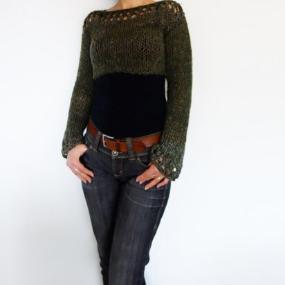 Woodland Cropped Sweater - knitting pattern