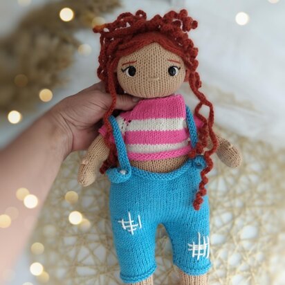 Doll Knitting Pattern - Knitted Doll Anyuta