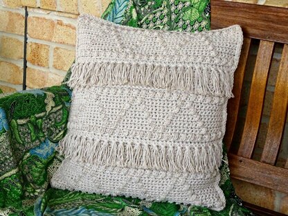 Crochet Cushion Cover Boho Zig Zag