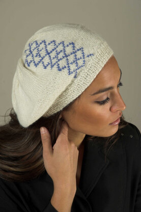 Stitch Argyle Beret for the Family in Plymouth Alpaca Prima - F524