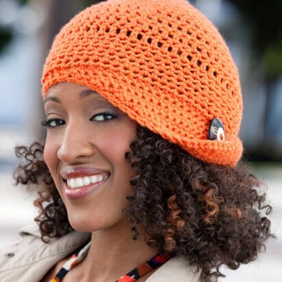 Fashionable Flapper Hat in Red Heart Soft Solids - LW2563