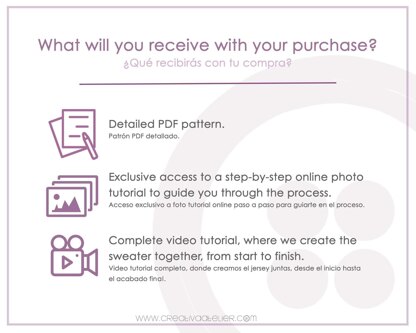 6-8 years - TICA Crochet Sweater / Cardigan