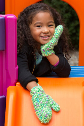 Happy Hands Child Mittens in Red Heart Gundrop - LW4541 - Downloadable PDF