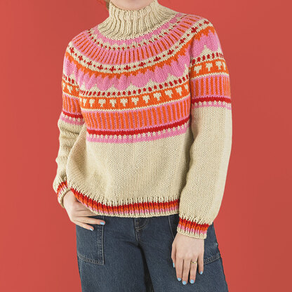 Folk Flourish Sweater - Free Knitting Pattern for Women in Paintbox Yarns Simply Chunky