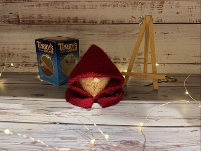 Hooded Cloak Chocolate Orange Cover Knitting Pattern