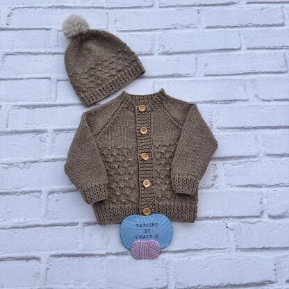 Thalia Baby Cardigan, Hat & Bonnet knitting pattern 0-6mths