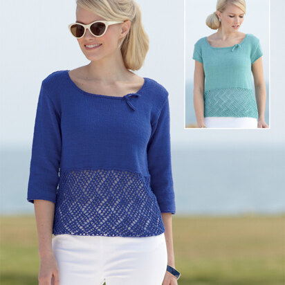 3/4 and Short Sleeved Tops in Sirdar Cotton DK - 7498 - Downloadable PDF