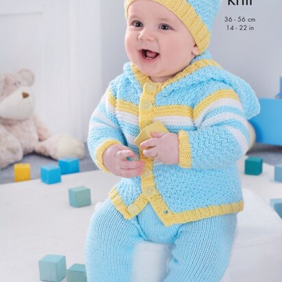 Baby Set Knitted in King Cole Double Knit - 5727 - Downloadable PDF