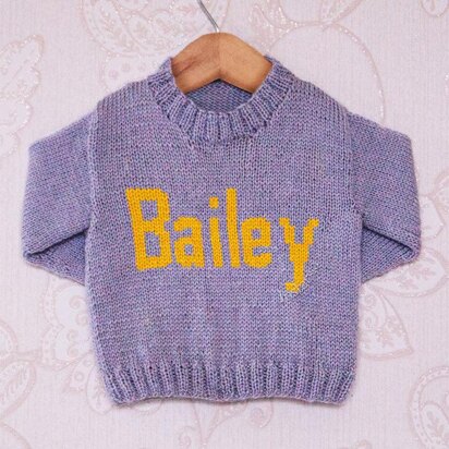 Intarsia - Bailey Moniker Chart - Childrens Sweater