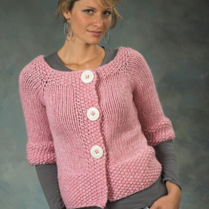 Women's Top Down Raglan Cardigan in Plymouth Yarn De Aire - 2258 - Downloadable PDF