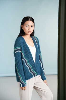 Lines Cardigan in Rowan Kidsilk Haze & Felted Tweed - ZB301-00008-ENPFR - Downloadable PDF