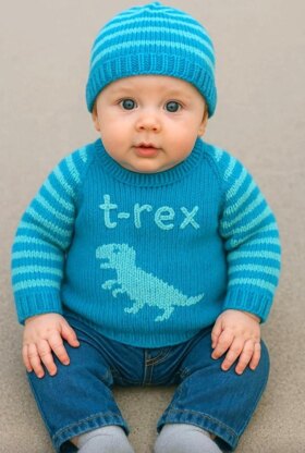 T-Rex Baby Sweater and Hat