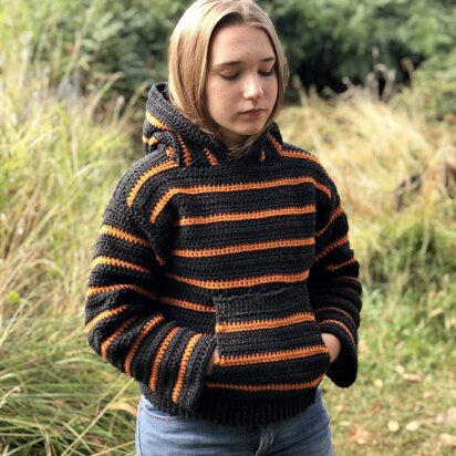 Cozy Campfire Striped Hoodie