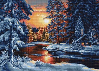 Luca-S Winter Landscape II Cross Stitch Kit - 51cm x 36cm