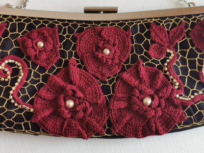 Irish crochet lace bag (clutch)décor