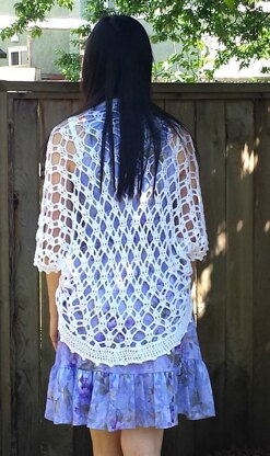 Geometric Open Lace Crochet Shrug