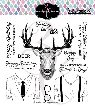 Colorado Craft Company Clear Stamps 6"X6" - Hipster Deer-Big & Bold