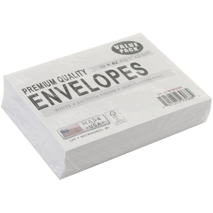 Leader Paper Products Leader A2 Envelopes (4.375"X5.75") 50/Pkg - White