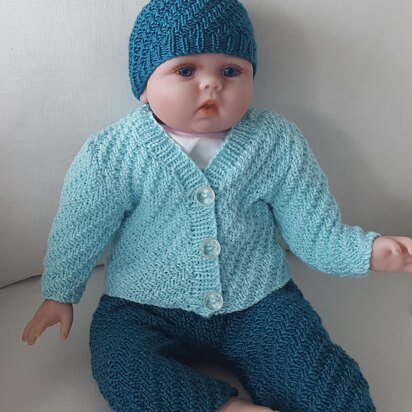 Jude - babies diagonal rib cardigan