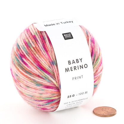 Baby Merino print Rico Design 016 (multicolor) 25 GR 100 M - Laine layette  certifiée OEKO-TEX