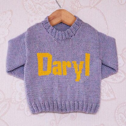 Intarsia - Daryl Moniker Chart - Childrens Sweater